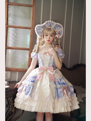 Angel Heart Starry Sky Painting Classic Lolita Dress OP by Alice Girl (AGL86)